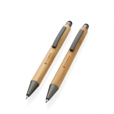 Logotrade promotional gift image of: Bamboo modern pen set in box