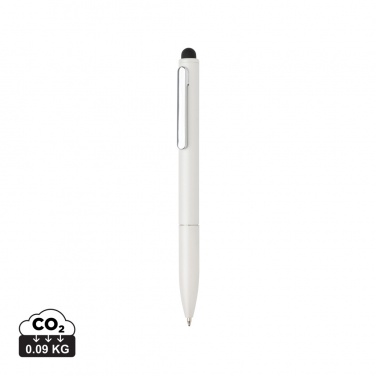 Logo trade business gifts image of: Kymi RCS certified recycled aluminium pen with stylus