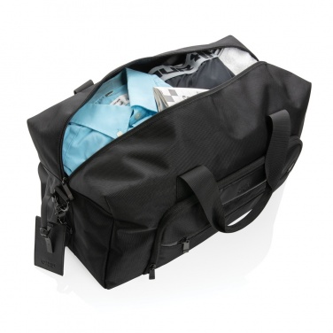 Logo trade promotional giveaways image of: Swiss Peak AWARE™ RPET Voyager weekend bag