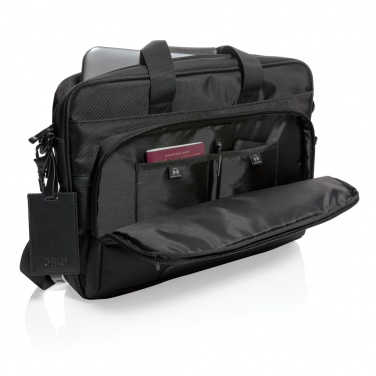 Logo trade business gift photo of: Swiss Peak RPET Voyager RFID 15.6" laptop bag