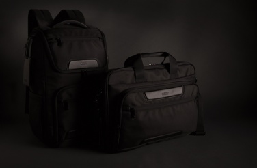 Logo trade promotional item photo of: Swiss Peak RPET Voyager RFID 15.6" laptop bag