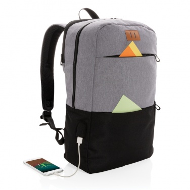 Logo trade promotional gifts image of: Modern 15.6" USB & RFID laptop backpack PVC free