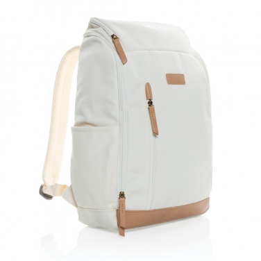 Logo trade promotional giveaways picture of: Impact AWARE™ 16 oz. recycled canvas 15" laptop backpack