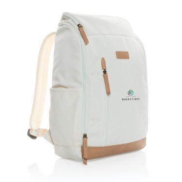 Logotrade promotional item picture of: Impact AWARE™ 16 oz. recycled canvas 15" laptop backpack
