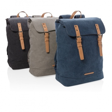 Logo trade promotional gifts image of: Canvas laptop backpack PVC free