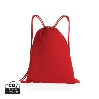 Logo trade corporate gift photo of: Impact AWARE™ recycled cotton drawstring backpack 145g