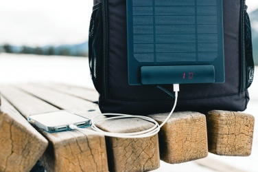 Logo trade promotional merchandise photo of: Pedro AWARE™ RPET deluxe backpack with 5W solar panel