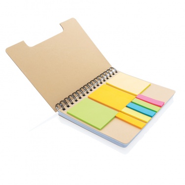 Logotrade promotional giveaway image of: A5 Kraft spiral notebook with sticky notes
