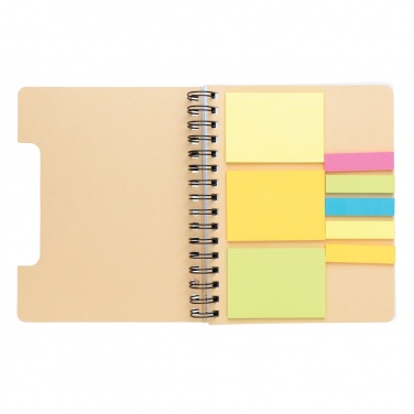 Logotrade advertising product image of: A5 Kraft spiral notebook with sticky notes