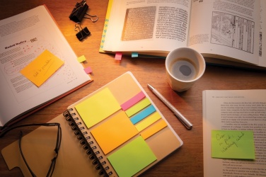 Logo trade promotional products image of: A5 Kraft spiral notebook with sticky notes