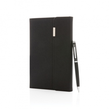 Logo trade corporate gift photo of: Swiss Peak deluxe A5 notebook and pen set