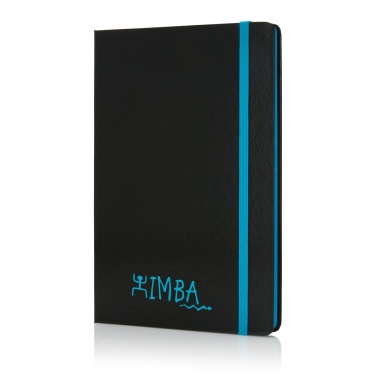 Logo trade advertising product photo of: Deluxe hardcover A5 notebook with coloured side