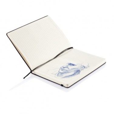 Logo trade promotional merchandise image of: Deluxe hardcover PU A5 notebook