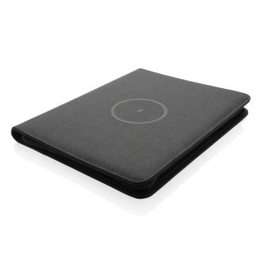 Logotrade corporate gift image of: Air 5W wireless charging portfolio A4 w/ 5000 mAh powerbank