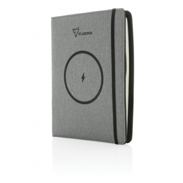 Logo trade promotional item photo of: Air 5W wireless charging notebook with 5000mAh powerbank
