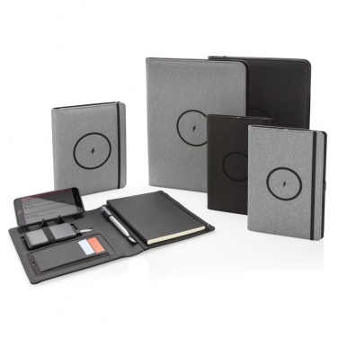Logotrade promotional gift image of: Air 5W wireless charging notebook with 5000mAh powerbank