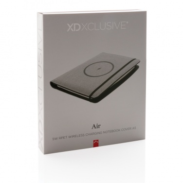 Logo trade promotional gifts picture of: Air 5W wireless charging notebook with 5000mAh powerbank