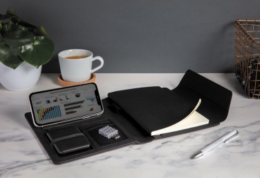 Logotrade promotional item picture of: Fiko wireless charging A5 portfolio with powerbank