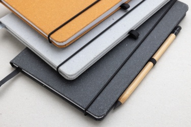 Logo trade promotional giveaways image of: Recycled leather hardcover notebook A5