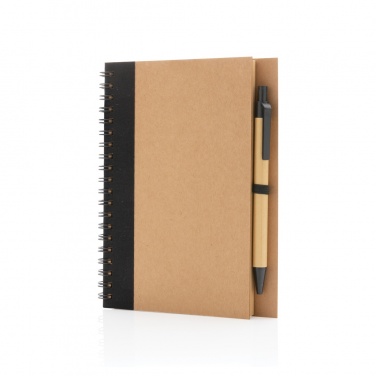 Logotrade promotional item picture of: Kraft spiral notebook with pen