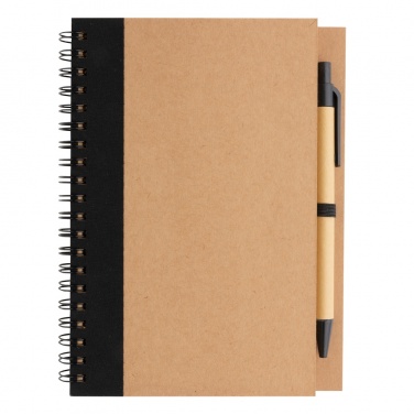 Logo trade advertising products picture of: Kraft spiral notebook with pen
