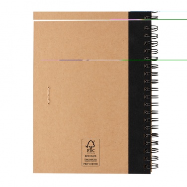 Logo trade promotional product photo of: Kraft spiral notebook with pen