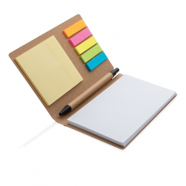 Logo trade advertising products picture of: Kraft sticky notes A6 booklet with pen