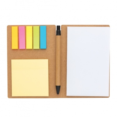 Logo trade advertising products picture of: Kraft sticky notes A6 booklet with pen