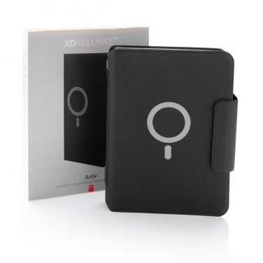 Logo trade promotional giveaway photo of: Artic Magnetic 10W wireless charging A5 notebook