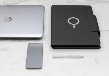 Logo trade promotional item photo of: Artic Magnetic 10W wireless charging A4 portfolio