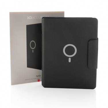 Logo trade promotional merchandise photo of: Artic Magnetic 10W wireless charging A4 portfolio