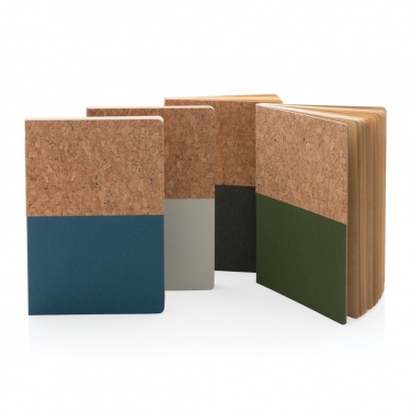 Logo trade business gifts image of: A5 cork & kraft notebook