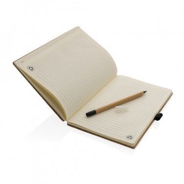 Logo trade promotional merchandise photo of: Bamboo notebook and infinity pencil set
