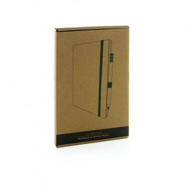 Logotrade business gifts photo of: Bamboo notebook and infinity pencil set