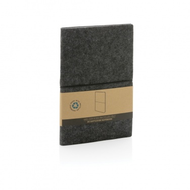 Logo trade corporate gift photo of: GRS certified recycled felt A5 softcover notebook