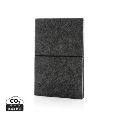 Logotrade business gift image of: GRS certified recycled felt A5 softcover notebook