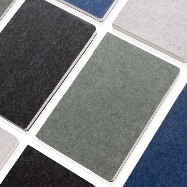 Logo trade promotional giveaways image of: Phrase GRS certified recycled felt A5 notebook