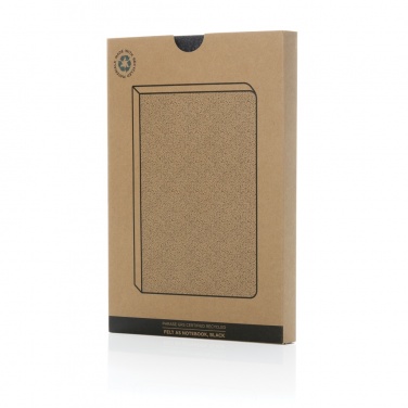 Logotrade promotional item image of: Phrase GRS certified recycled felt A5 notebook
