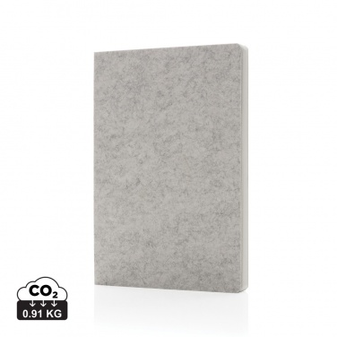 Logo trade promotional gifts picture of: Phrase GRS certified recycled felt A5 notebook