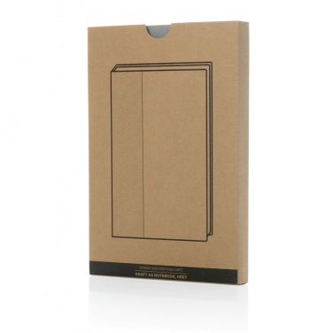 Logo trade promotional giveaway photo of: Words GRS certified RPET & Kraft A5 notebook