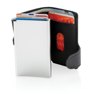 Logo trade advertising products image of: Standard aluminium RFID cardholder with PU wallet