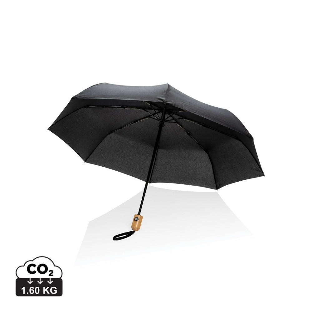Logotrade advertising product image of: 21" Impact AWARE™ RPET 190T bamboo auto open/close umbrella