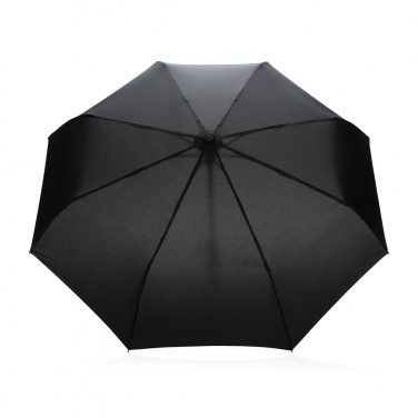 Logo trade promotional giveaway photo of: 21" Impact AWARE™ RPET 190T bamboo auto open/close umbrella