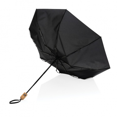 Logotrade business gift image of: 21" Impact AWARE™ RPET 190T bamboo auto open/close umbrella