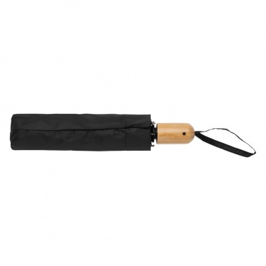Logotrade business gift image of: 21" Impact AWARE™ RPET 190T bamboo auto open/close umbrella