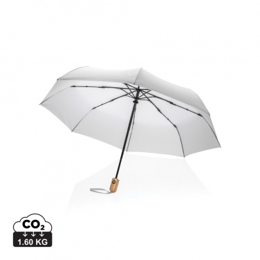 Logotrade promotional item image of: 21" Impact AWARE™ RPET 190T bamboo auto open/close umbrella