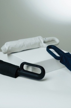 Logo trade promotional gift photo of: Yara 21" AWARE™ RPET solid colour umbrella with carabiner