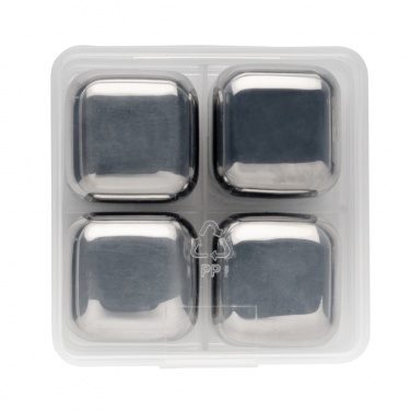 Logotrade promotional product image of: Re-usable stainless steel ice cubes 4pc