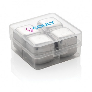 Logotrade promotional giveaway picture of: Re-usable stainless steel ice cubes 4pc