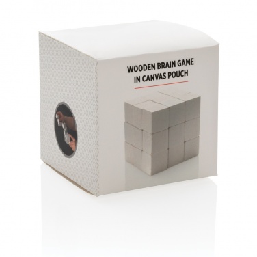 Logotrade promotional product picture of: Wooden brain game in canvas pouch